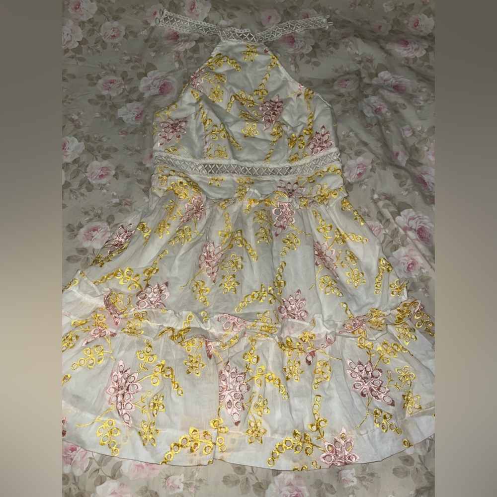 Floral halter mini dress